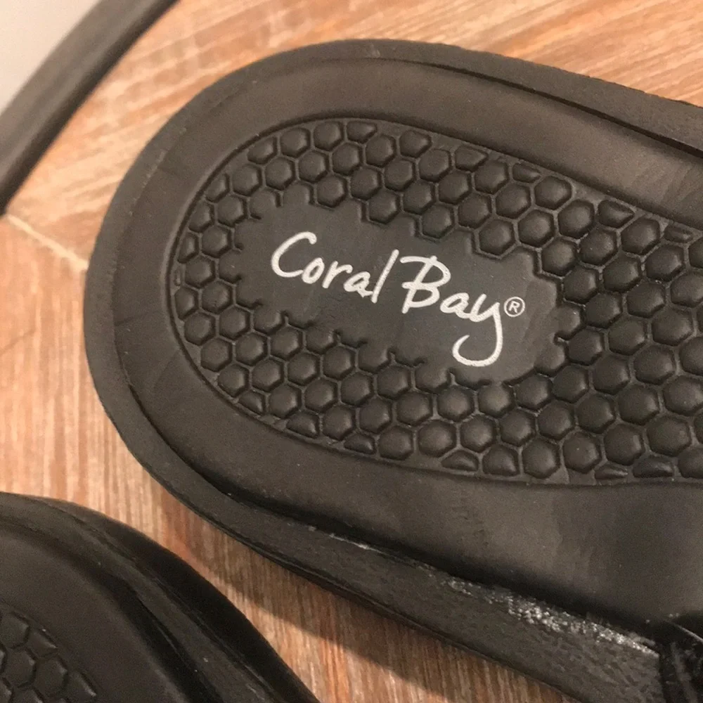 Coral Bay  10M black slip on sandals. Brand New